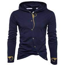 Button Closure Slim Fit Hoodie